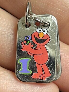 Vintage Muppets Henson Elmo Zoe Bugs 123 Charms Silver-tone